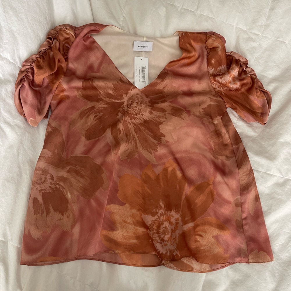 NWT orange floral blouse size small